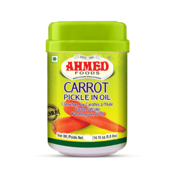 Ahmed-foods-carrot-pickle-in-oil.jpg Ahmed Foods Carrot Pickle in Oil | Spicy & Tangy Indian-Style Pickle | 250g Jar - Image 1
