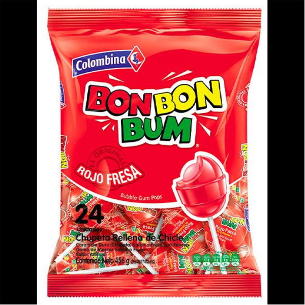 Bon-Bon-bum-fresa.jpg Bon Bon Bum Fresa 408g | Strawberry Lollipop Candy | Fruity & Fun Treat - Image 1