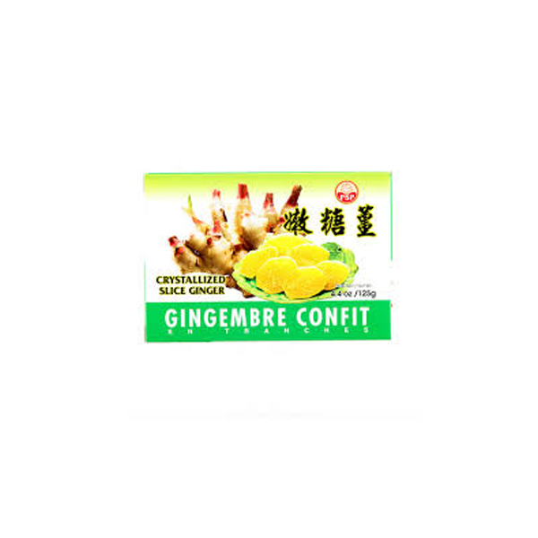 Crystallized-sliced-ginger-confit.jpg Crystallized Sliced Ginger Confit – Sweet & Spicy Candied Ginger Slices - Image 1