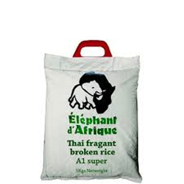 Elephant-dafrique-rice-5kg.jpg Elephant D’Afrique Rice 5KG | Premium Long Grain Rice | Fluffy & Aromatic - Image 1
