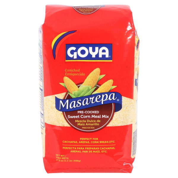 Goya-masarepa-pre-coocked-sweet-corn-meal-mix.jpg Goya Masarepa Pre-Cooked Sweet Corn Meal Mix | Harina de Maíz Dulce Precocida | 1kg Pack - Image 1