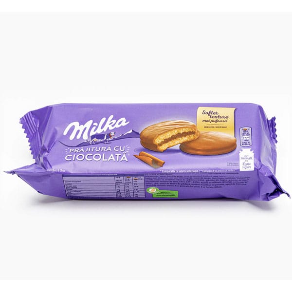 Milka-Prajitura-cu-ciocolata.jpg Milka Prajitura cu Ciocolata 150g | Chocolate Cake Snack | Soft & Delicious Treat - Image 1