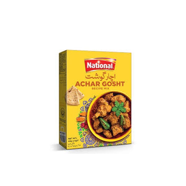 National-achar-gosht-masala.jpg National Achar Gosht Masala 43g x2 | Authentic Pakistani Spice Mix | Flavorful Achar Gosht - Image 1