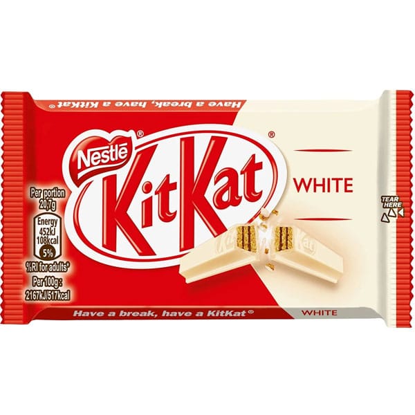 Nestle-Kit-kat-white1.20.jpg Nestle KitKat White 41.5g | Chocolate Wafer Bar | Sweet & Creamy Treat - Image 1