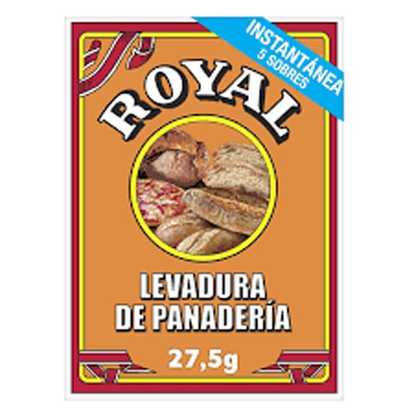 Royal-levadura-de-panaderia.jpg Royal Levadura de Panadería 27.5g (5x5.5g) | Active Dry Yeast for Baking | Perfect Bread & Pastries - Image 1