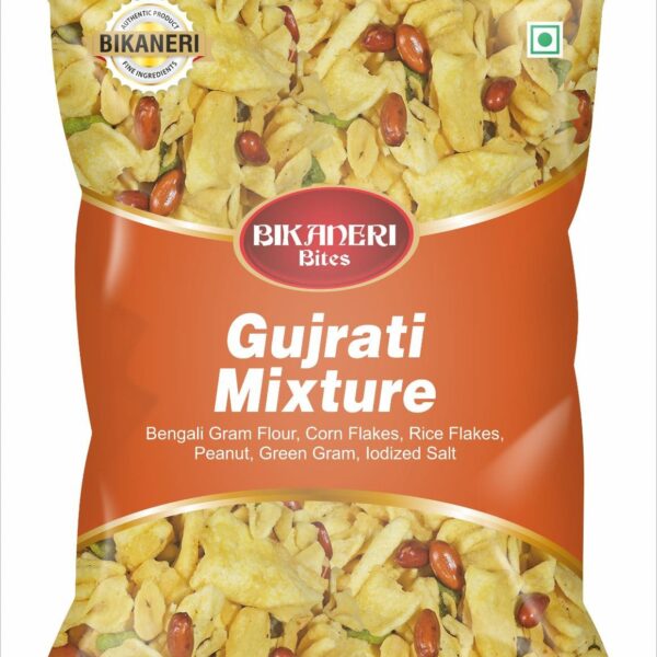 Bikaneri Bites Gujarati Mixture 300g | Traditional Indian Namkeen | Spicy, Sweet & Crunchy Snack Blend
