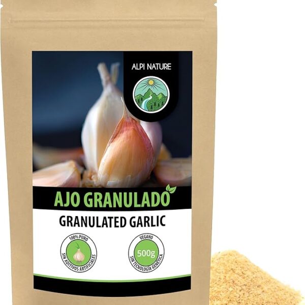Alpi Nature Granulated Garlic 500g, Dried and Chopped Garlic, Granulated Garlic Seasoning