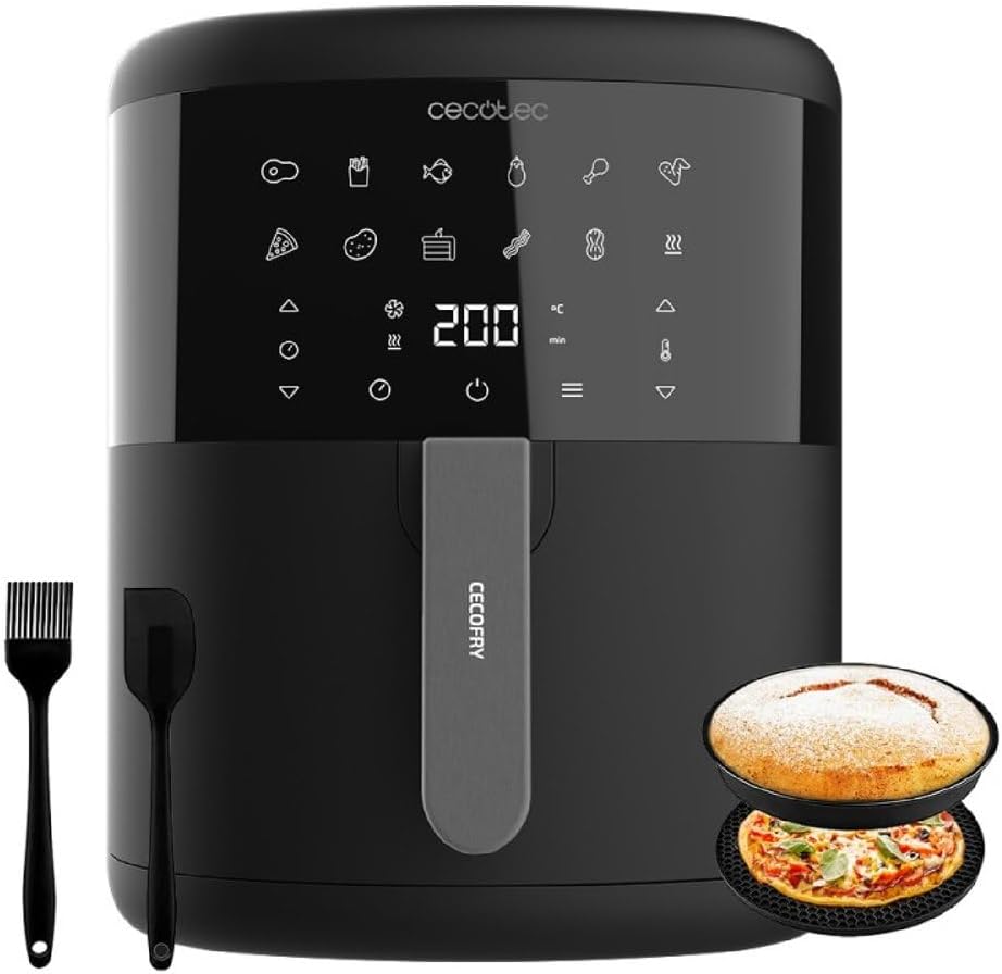 cecotec-cecofry.jpg Cecotec Cecofry Bombastik 6000 Full Oil Free Air Fryer with Accessories 1700 W, PerfectCook Technology, Adjustable Temperature and Time, Touch Control, 12 Modes - Image 1
