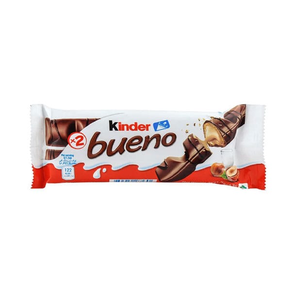 kiner-beuno-1.00.jpg Kinder Bueno 39g | Milk Chocolate & Hazelnut Cream Bar | Sweet Treat for Kids & Adults - Image 1