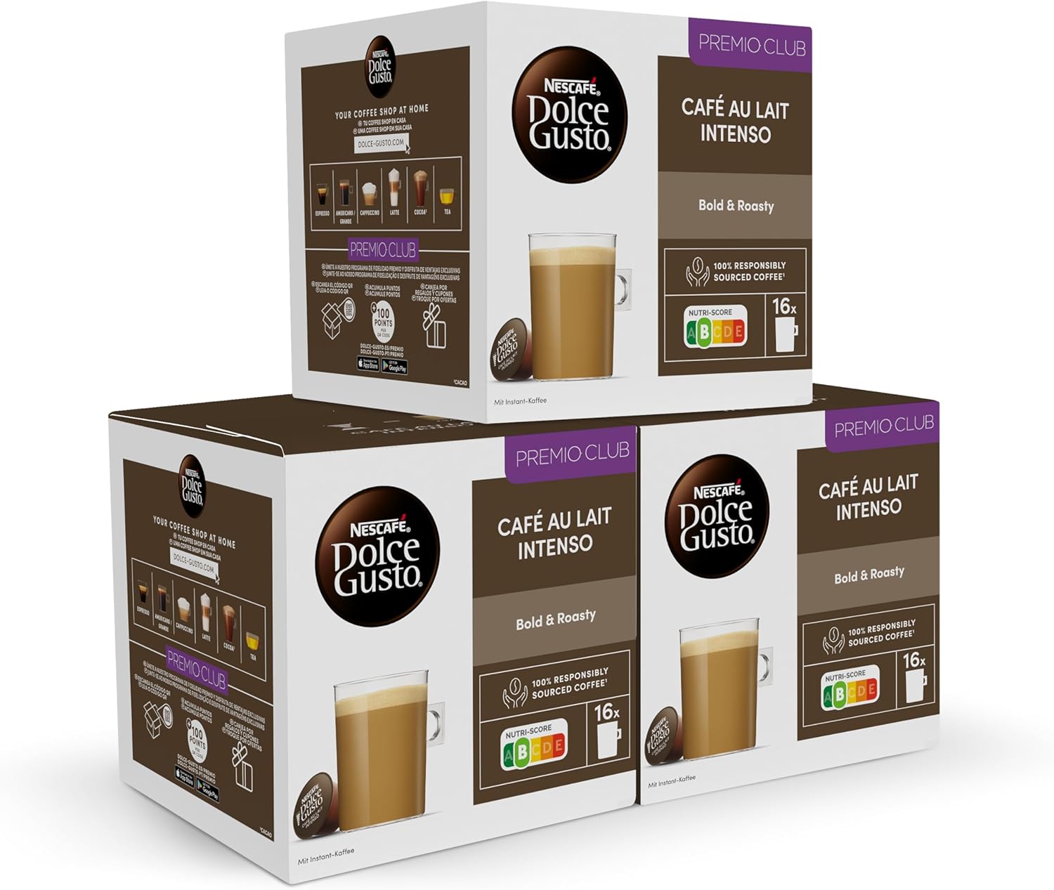 necafe.jpg NESCAFÉ Dolce Gusto Coffee with Intense Milk - Coffee Capsules, 48 Capsules (3 x 16) - Intensity 9 - Original for Dolce Gusto Coffee Machines - Image 1