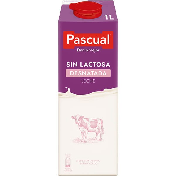 pascual-sin-lactosa-desnatada-leche-1.65.jpg Pascual Sin Lactosa Desnatada Leche 1L | Lactose-Free Skimmed Milk | Healthy & Digestive-Friendly - Image 1