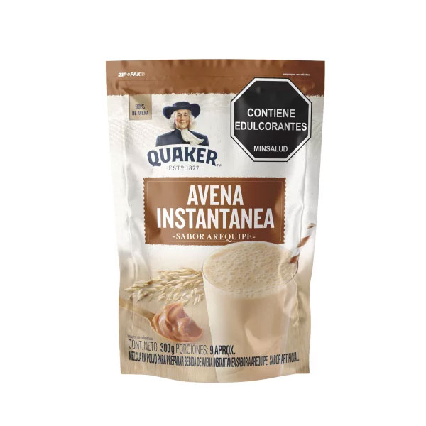 quaker-Avena-instantanea-sabor-arequipe.jpg Quaker Avena Instantánea Sabor Arequipe 300g | Instant Oats with Caramel Flavor | Sweet & Creamy Breakfast - Image 1