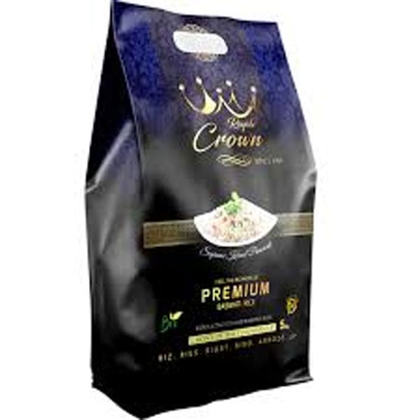 royal-crown-basmati.jpg Royal Crown Basmati Rice 20kg | Premium Long-Grain Aromatic Rice | Nutritious & Fluffy - Image 1